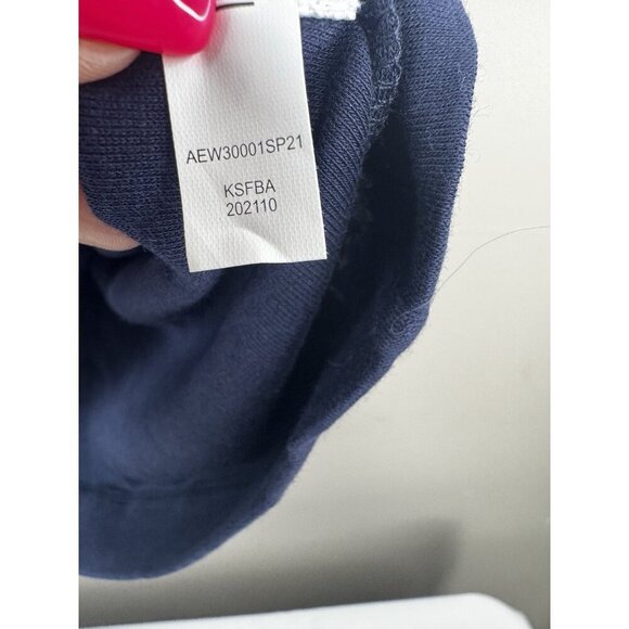 Navy Blue Square Neck Cotton Top XL Minimal Coastal Classic Elevated Basic NWT - Picture 6 of 9